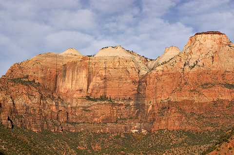 The Streaked Wall, The Bee Hives, and The Sentinel. Zion National Park - November 6, 2005.