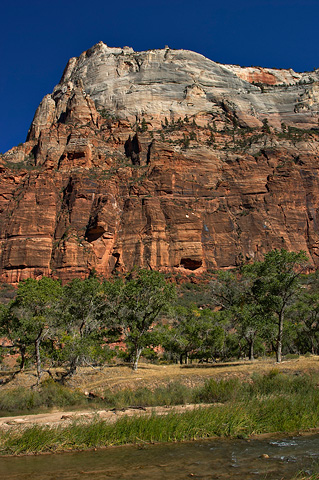 The westward facing slope of The Great White Throne. Zion National Park - October 7, 2004.